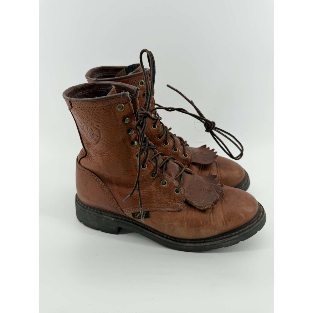 ARIAT MEN CASCADE KILTIE ROPER WORK BOOTS OIL RESISTANT 8D ATS LEATHER LACE